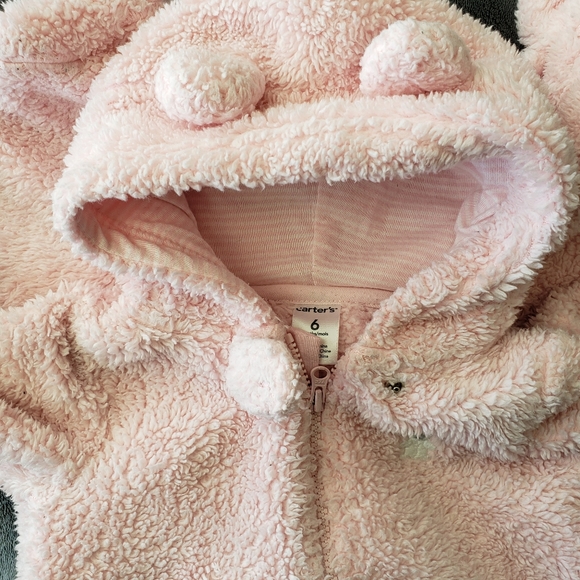 2 for $10- Carter's Baby Girl Warmth Pink Bear Suit - Picture 2 of 2